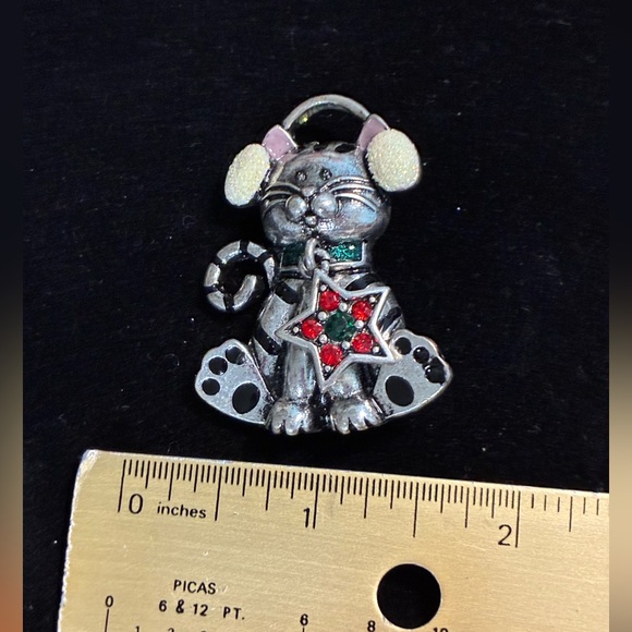 Vintage NWOT Cat In Earmuffs Brooch – 1990s - Picture 5 of 9